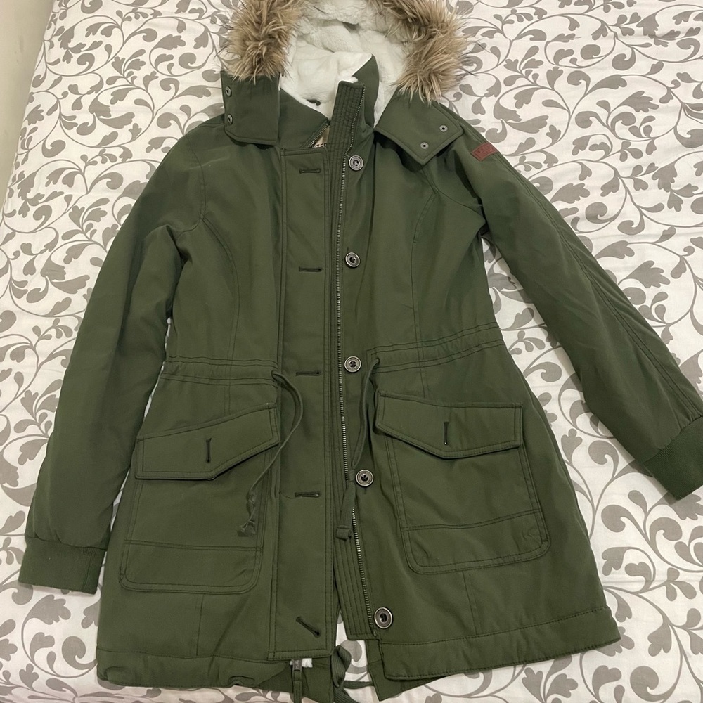 Hollister Olive green winter jacket.